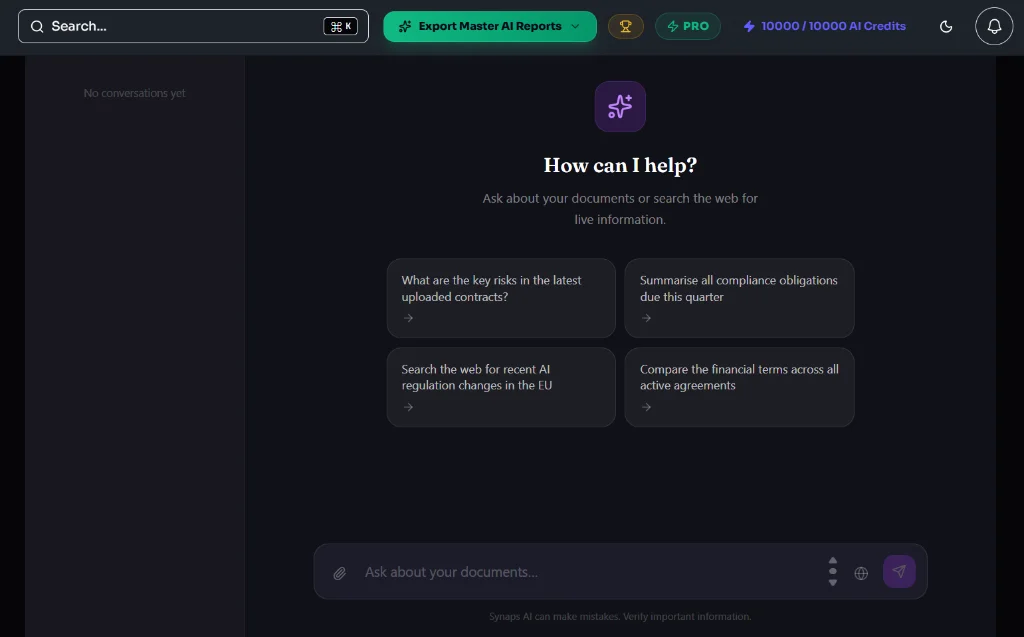 AI Executive Assistant & Document RAG Interface Screenshot